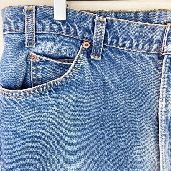 Levis Vintage Orange Tab Big E Straight Leg Size 40 Blue Patchwork 60s Denim - Picture 7 of 12